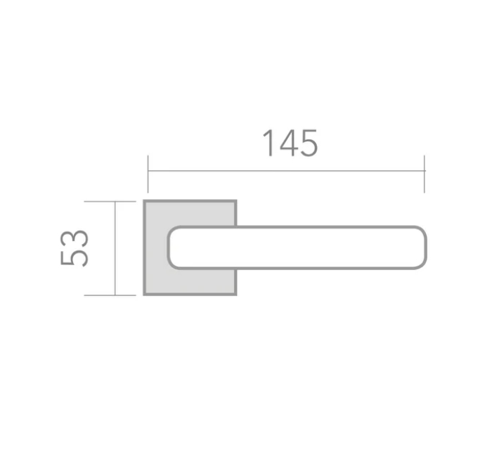 Square aluminum rosette handle