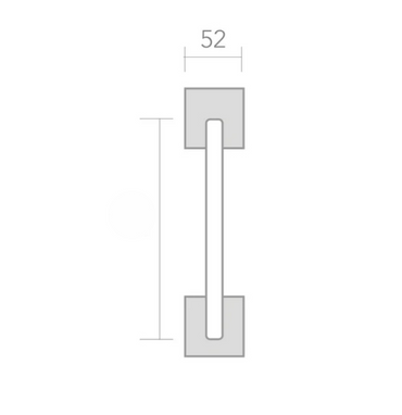 Square rosette handle in Stainless Steel