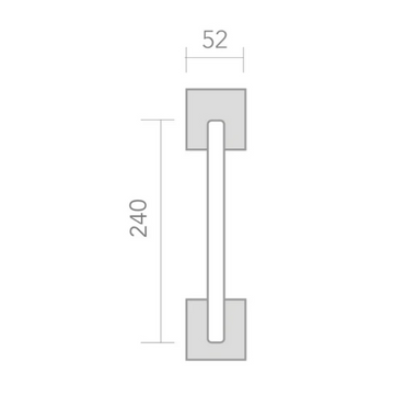 Square rosette handle in Zamak