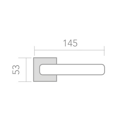 Square rosette handle in Zamak