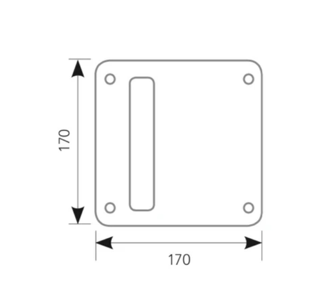 Square plate handle in Stainless Steel