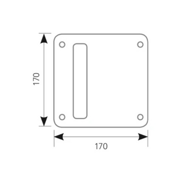 Square plate handle in Stainless Steel