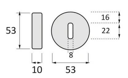 Oval and pear keyhole ø52