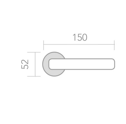 Square rosette handle in Stainless Steel