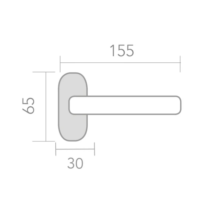 Round rosette handle in Stainless Steel