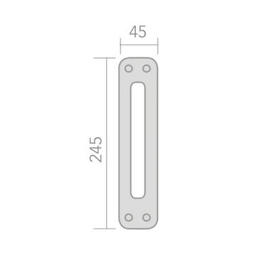 Oval plate handle in Zamak