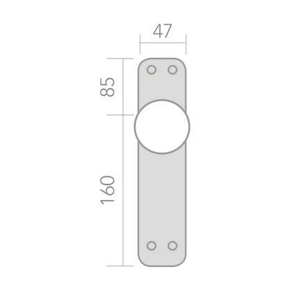 Oval plate handle in Zamak