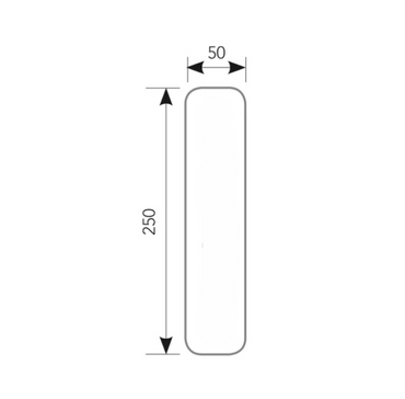 Oval plate handle in Zamak