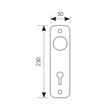 Oval plate handle in Zamak