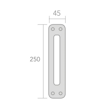 Oval plate handle in Zamak