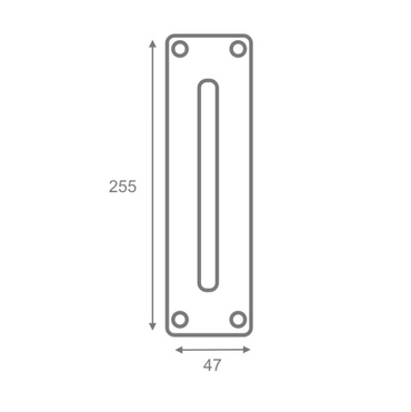 Oval plate handle in Zamak