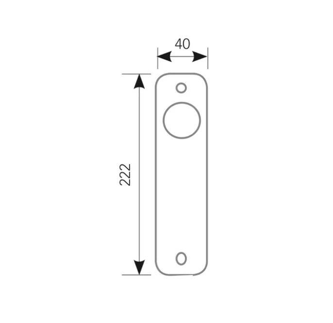 Oval plate handle in Stainless Steel