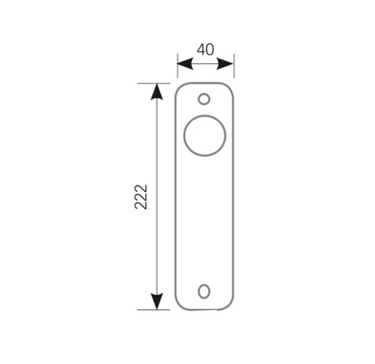 Oval plate handle in Stainless Steel